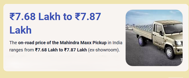 Mahindra Maxx Pickup On-Road Price